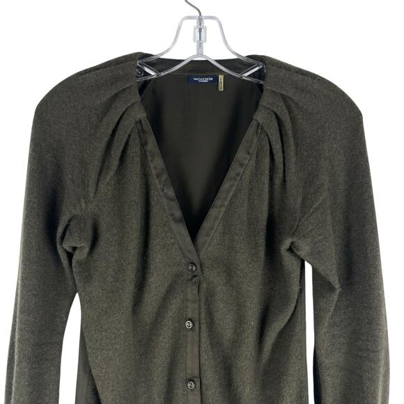 Magaschoni Cashmere Silk Long Sleeve Cardigan Dark Green Size XS - Picture 4 of 9